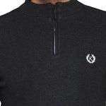 Solid Grey Synthetic Long Sleeves Turtle Neck  Sweaters