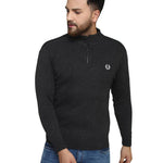 Solid Grey Synthetic Long Sleeves Turtle Neck  Sweaters