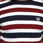 Striped Synthetic Long Sleeves Turtle Neck  Sweaters