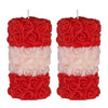 Rose Pillar Designer Decorative Scented Candle, Red & White Colour with Rose & Vanilla Fragrance