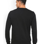 Men's Printed Regular Long Sleeves Black Fleece Sweatshirts