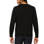 Men's Printed Regular Long Sleeves Black Fleece Sweatshirts