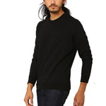Men's Printed Regular Long Sleeves Black Fleece Sweatshirts