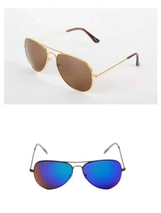 Brown Metal Aviator Sunglasses For Men's