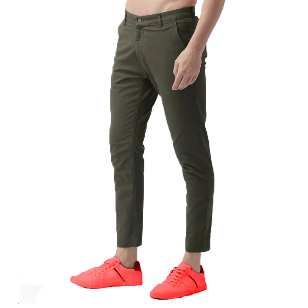 Stylish Multicoloured Cotton Spandex Solid Casual Trouser For Men (Pack Of 2)