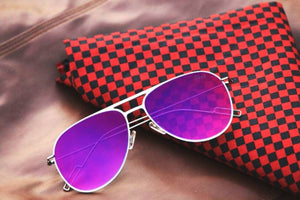 Pink Metal Square Sunglasses For Men's
