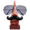 Wooden Nose Shaped Spectacle Stand with Moustache