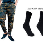 Free socks with Men's fashion trendy cargo pants