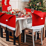 Pack of 6 Santa Hat Chair Covers for Christmas