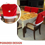 Pack of 6 Santa Hat Chair Covers for Christmas