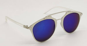 Blue Polycarbonate Round Sunglasses For Men's