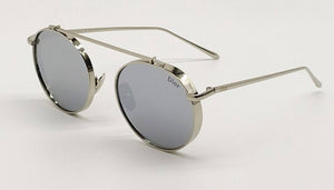 Silver Metal Round Sunglasses For Men's