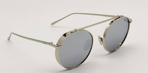 Silver Metal Round Sunglasses For Men's