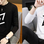Men's Pack Of 2 Printed Polyester Spandex Round Neck Tees