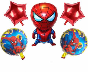 5Pcs Spider Man Combo Happy Birthday Anniversary party Celebration Decoration Letter Foil Silver / Golden Balloons