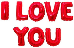 8Ps I Love You Red Combo Happy Birthday Anniversary party Celebration Decoration Letter Foil Silver / Golden Balloons