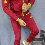 BRANDED MAROON FOUR WAY POLYESTER SPANDEX MEN'S TRACKSUITS