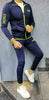 BRANDED NAVY BLUE FOUR WAY POLYESTER SPANDEX MEN'S TRACKSUITS
