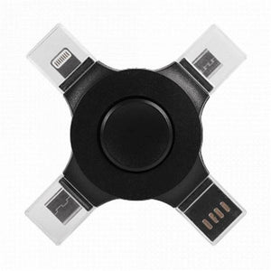 Multiple Charging Adapter 4 in 1 Spinner Combination Design - Micro, USB, Lighting, Type-c, OTG