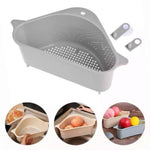 Kitchen Sink- Triangular Multifunctional Drain Shelf Sink Corner Tray (Pack of 1)