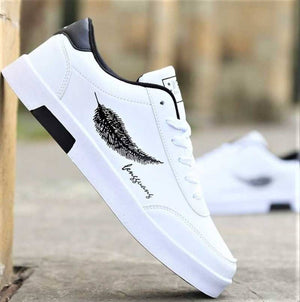 Men's Classic White Synthetic Leather Casual Shoes