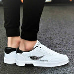 Men's Classic White Synthetic Leather Casual Shoes