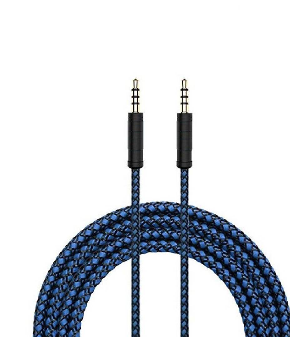 3.5 mm Male to Male Gold Plated Nylon Braided Aux Cable