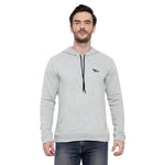Solid Grey Hooded Full Sleeve With  Side Pocket Sweatshirt For Men