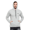 Solid Grey Hooded Full Sleeve With  Side Pocket Sweatshirt For Men