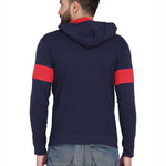 Men's Navy Blue Cotton Blend Hoodie