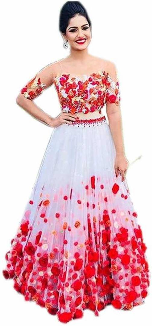 Latest Attractive Net Semi Stitched Lehenga Choli