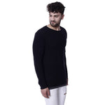 EKFX Men's Cotton Round Neck Black Sweater