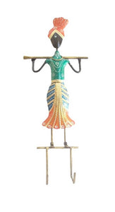 Wrought Iron Handicraft 2 Key Holder Punjabi Man with Turban Wall Hanging Showpiece (Set of 1)