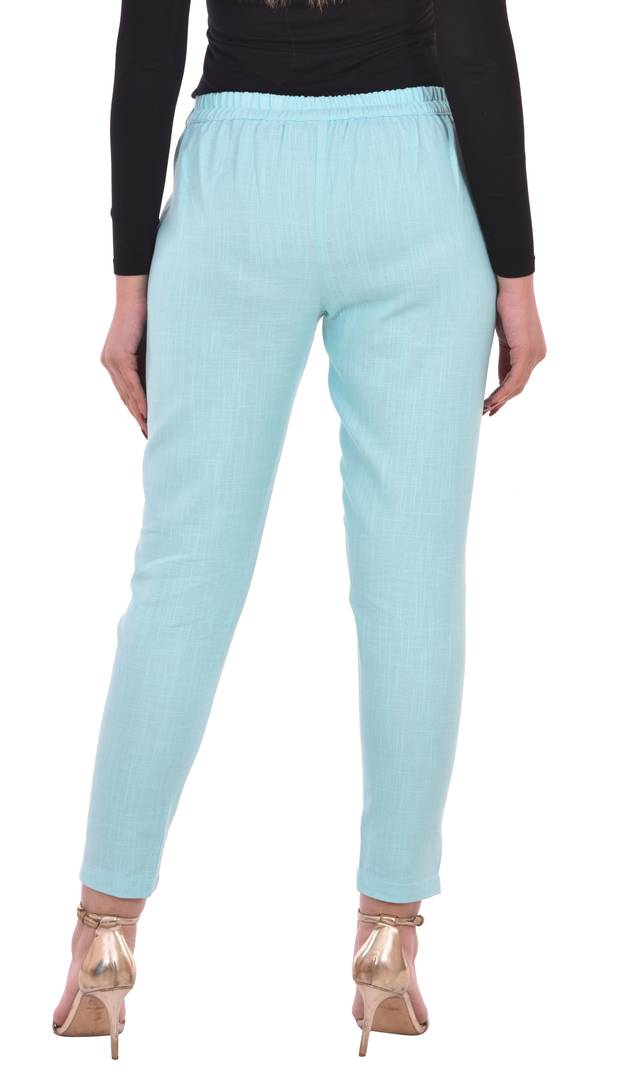 Women's Cotton Slub Regular Fit Trouser