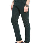 Stylish Cotton Green Solid Smart Fit Chinos For Men