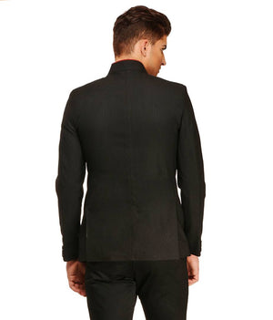 Fashionable Black Polyviscose Jacket For Men