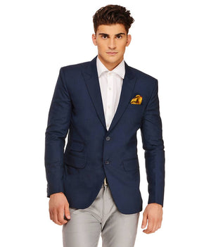 Fashionable Blue Polyviscose Jacket For Men