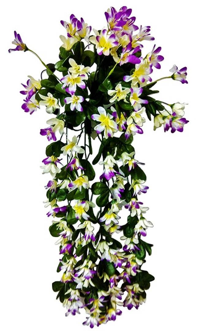 Artificial Hanging Orchid Flowers Contrast Bush (Multicolour, 1 Piece)