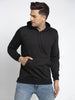 Stylish Cotton Blend Black Solid  Pullover Hooded Sweatshirt For Men