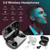 Universal Bluetooth Earphones Wireless Earphones Bluetooth 5.0 Headphones Mini Stereo Earbuds Sport Headset Bass Sound Built-In Micphone Black + Get 1 Usb Light Free