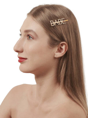 Women's Golden Metal Babe Hair Clip Pin