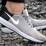 Ultra Lite Grey Black Flyknit Sports Shoes For Men