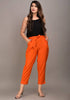 Women's Cotton Blend Western Trouser Pant (Orange)