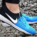 Ultra Lite Blue Flyknit Sports Shoes For Men