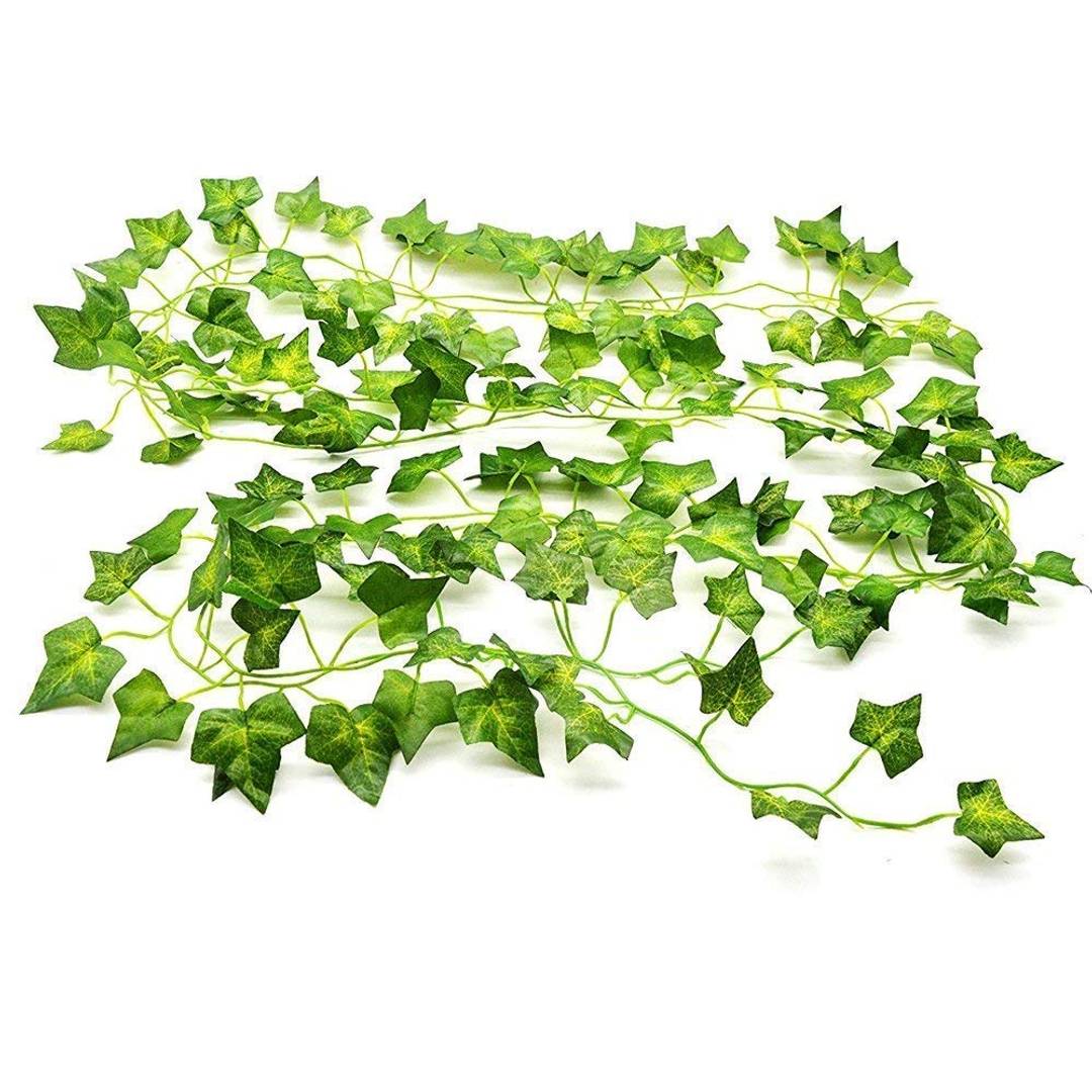 Artificial Garland Maple Plant Leaf Creeper For Home Decoration, Wall Hanging, Special Occasion Decoration, Party Decoration, Office Decoration (Pack of 5 String) (6 Feet Each).