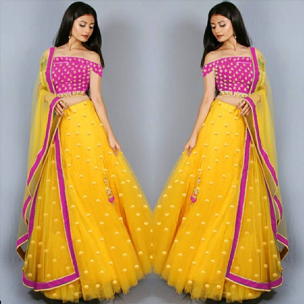 women's new latest design net work lehengha choli for woman