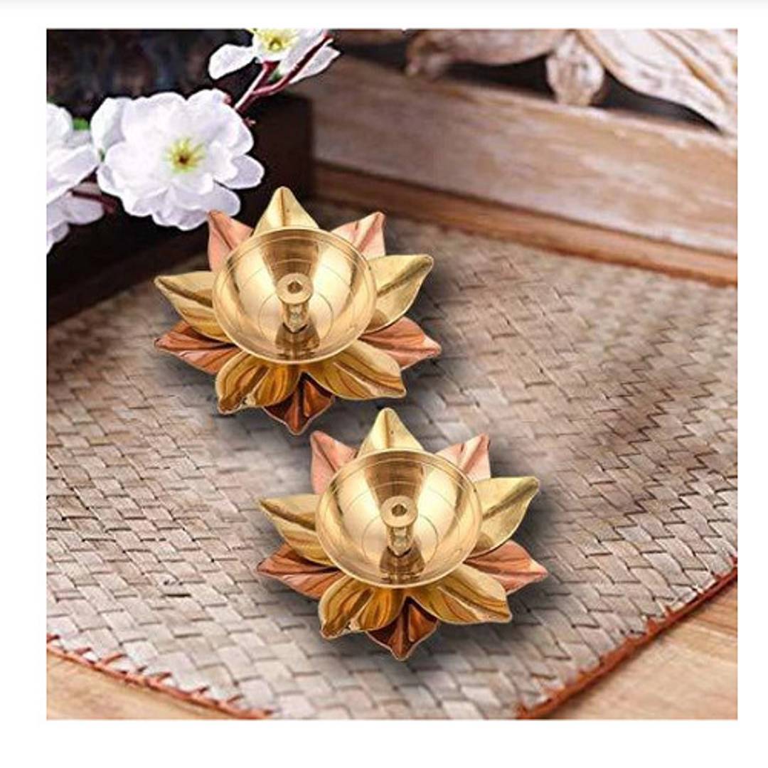 Shiv Shiva Jyotish Brass Lotus Diya ONE PIECE