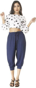 Women Rayon Solid Capris Pant