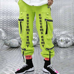 Neon Green Pant With Zipped Cargo Pockets