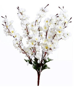 Artificial Blossom Flower bunch 7 sticks (colour-White)pack of 2